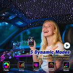 6W Mini Size Twinkle 150pcs*0.03in*6.5ft Starlight Headliner Kit, Star Lights for Car with Bluetooth APP/28key Remote Control/Music Effect, RGBW Fiber Optic Lights for Home Ceiling