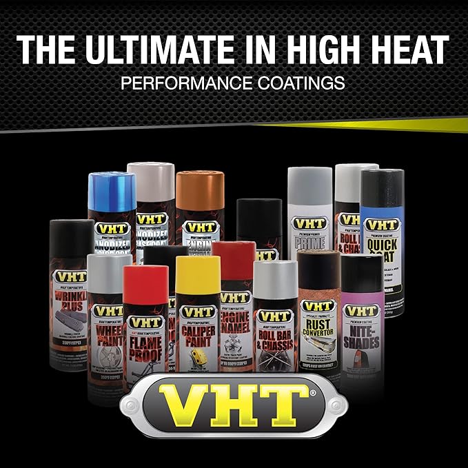 VHT SP145-6PK 550° Engine Enamel High Heat Spray Paint – Gloss Clear – 11 oz. Aerosol Can, Pack of 6