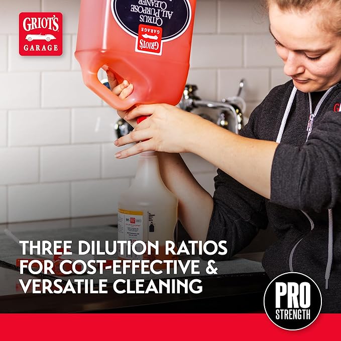 Griot's Garage Citrus All Purpose Cleaner for Car Detailing, Works for Exterior and Interior Surfaces Including Carpet, Upholstery, Vinyl, Plastic, and More, 10844, One Gallon