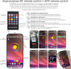 6 Meters Optic Fiber Car Ambient Lighting with Bluetooth App Control + RF Remote Control 64 Colors Multicoloured Music Interior Footwell Lighting Kit DC 12V 1W
