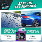 Gottom Car Wash Soap & Wax, (16 oz), Frozen Grape Scent - Ultra Foaming Car Shampoo for Foam Cannon & Bucket Wash, Carnauba Wax Formula for a Glossy Finish, High Suds & Safe for Paint