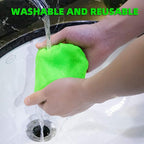 XINDELL Windshield Cleaning Tool for Car – Extendable Handle Window Cleaner with Reusable Microfiber Pads, Streak-Free Interior & Exterior Auto Glass Cleaner (Green)