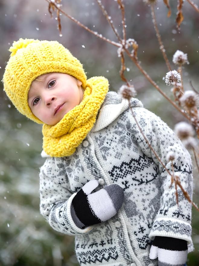 SATINIOR 3 Pairs Toddler Mittens Kids Winter Warm Gloves Baby Soft Stretch Mittens for Boys Girls Children