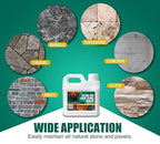 Wet Look Stone Sealer - 0.5 Gallon Concrete Sealer & Paver Sealer with High Gloss Finish, Stain Proof, Water Resistant & Long-Lasting Durable Protection for Driveways, Slate, Sandstone, Travertine