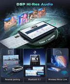 Snapdragon 8 Core 4GB+64GB 5/6Ghz WiFi for Ford Transit 2013-2019 Car Stereo with Android 15 Radio 9 Inch 1280 * 720 IPS Touchscreen Carplay/Android Auto GPS FM/RDS SWC Camera