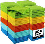 AIDEA Microfiber Cleaning Cloth, 800PK, Microfiber Towels for Cars, Shop Towels Cleaning Rags, Premium Wash Cloths, Absorbent Towel for SUVs, House, Kitchen, Commercial, Cleaning Supplies 12×12"