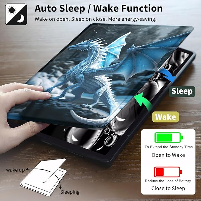 Case for 6" Kindle Paperwhite (10th Generation,2018 Release),360 Degree Rotating Swivel Leather Stand Folio Cover Auto Wake/Sleep for Amazon Kindle Paperwhite E-Reader,Blue Ice Dragon