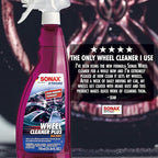 SONAX Wheel Cleaner Plus 5L 230505 | Non-Acid Color Changing Formula for Effortless Removal of Brake Dust Grime and Dirt | Safe for All Wheels | Professional Strength Cleaner | 5L (169oz)
