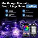 4PCS RGB LED Rock Lights, Underglow Multicolor Neon Light, Footwell Wheel Well Light Pods, with APP Control & Music Mode, Rock Lights for Trucks, SUV, ATV, UTV, Pickup, Motorcycles