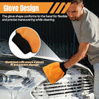 wuyaoyao 2PCS Car Wash Mitts, Soft Coral Fleece Cleaning Glove for Cars Washing, Scratch-Free & Lint-Free, Reusable Microfiber Wash Mitts, Automotive Cleaning Supplies, Car Accessories (Square Glove)