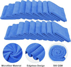Shimeyao 30 Pcs 12 x 16 Inch Edgeless Microfiber Plush Towels for Cars Detailing Drying Wash Polishing Absorbent Cleaning Cloths, 500 GSM (Dark Blue)