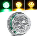 Partsam 1Pc Dual Revolution 17 Led Watermelon Light for Semi Truck, Amber Turn Signal and Marker to Green Auxiliary Light w/Reflector Cup Compatible with Freightliner Kenworth Peterbilt