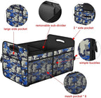 Femuar Car Trunk Organizer with 72L Large Capacity Waterproof Collapsible and 11 Pockets, Trunk Organizer for Car SUV/Jeep/Sedan, Large Size, Blue Camouflage