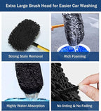 YeewayVeh Car Wash Brush Replacement Cover, Soft Microfiber Car Wash Mop Head Compatible with 15° Curved Pole Long Handle Cleaning Brush Mop, Yellow