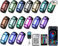 16 Pods RGB Rock Lights for Trucks - 5-Sided LED Underglow Lights with App & RF Remote Control, IP67 Waterproof Music Sync Neon Exterior Lighting Kit, No-Drill Universal Fit for SUV, ATV, Off-Road