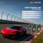 MotoShield Pro 70% VLT Nano Ceramic Window Tint for Car 24” in x 25’ ft 2PLY Roll High Heat Rejection & Glare Reduction Auto Tint Privacy Film, Rejects up to 99% IRR, 99% UV Blocking, Easy DIY Shrink