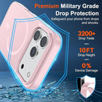 SUPFINE Magnetic for iPhone 17 Pro Max Case with Screen Protector (Compatible with MagSafe)(Military Grade Drop Protection) Translucent Matte Shockproof with Anti-Fingerprint Phone Cover,Light Pink