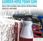Veloci Performance MTM Hydro GHF1 Low Pressure Garden Hose Foam Cannon and Sprayer Gun for Car Wash, Cleaning Decks and Recreational Vehicles