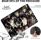 Case for 7" Kindle Paperwhite 12th Generation 2024 & Kindle Colorsoft Signature Edition 2024,360 Degree Rotating Swivel Leather Stand Folio Cover with Auto Wake/Sleep,Skull American Flag