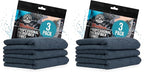 Chemical Guys Workhorse Professional Grade Microfiber Towels for Cars - Black 16x16 Inch Microfiber Cleaning Cloths for Home & Pet Drying, Soft & Scratch-Free, Drying & Cleaning, 3 Count (Pack of 2)