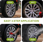 Wheel Cleaner – Full Spectrum Formula for Wheels, Rims, and Tire Sidewalls | Removes Dirt, Grease, Grime, and Brake Dust | Quick, Effective, and Safe for All Wheel Types (16 Fl Oz (Pack of 1))