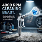 LE LEMATEC Tornado Air Gun for Air Compressor - 4000 RPM, Compact & Lightweight, Low Noise - Ideal Air Gun for Car Detailing and Cleaning Upholstery, Carpets, Furniture