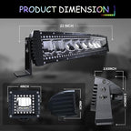 22" Curved RGB LED Light Bar 2X 4 Flood LED Pods with Chasing RGB Halo 16 Solid Colors Offroad Driving Fog Lights with Switch Wiring Harness