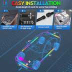 MICTUNING N3 Car Underglow Light Strip Kit, Chasing Dream RGB+IC LED, Exterior Lighting Accessories Underbody Multicolor Neon Accent Light Bar, App Control, IP68 Waterproof, 4PCS 2 Years Warranty