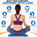 EcoNour Gel Seat Cushion for Long Sitting – Blue | Double-Layer Honeycomb Gel Cushion for Office Chair, Car & Wheelchair | Pain Relief for Tailbone, Sciatica & Back Support