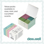 Dew Well Deodorant Wipes - On-the-Go Travel Deodorant - Fresh Mint, Rose & Cucumber Scents Body Wipes for Women - Aluminum, Paraben & Sulfate Free Mini Toiletries - 50 Count, Mint/Rose/Cucumber