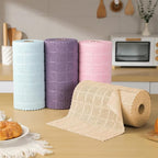 80 Pack Microfiber Cleaning Cloth Roll,Lint Free Rags Paper Towels & Tear Away Reusable Towels,Washable Shop Rags,Wash Cloths Dish Rags(12" x 12") for Car Kitchen Window Garage-Apricot Yellow