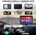 4 Channel Backup Camera Dash Cam System for Trucks, RVs, Trailers, Carplay & Android Auto, 10'' Touch Screen Monitor & DVR Recording, 4 HD1080P Wired Rearview Reverse Cameras IP68-rated..