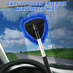 Baderke 9 Pcs Car Windshield Cleaner Tool Kit with with Extendable Handle, Microfiber Towel Pads, Sponge, Ventilation Brush, Empty Spray Bottle for Auto Glass Wiper Suvs Rvs & Home Windows(Blue)