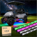 10L0L Golf Cart Underbody Light Kit, Underglow LED Strip for EZGO Club Car Yamaha, 24 Modes Multicolor RGB Music Sync Waterproof, Canopy Lights Optional (4 Pack(Underbody-Fishbone))