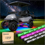 10L0L Golf Cart Underbody Light Kit, Underglow LED Strip for EZGO Club Car Yamaha, 24 Modes Multicolor RGB Music Sync Waterproof, Canopy Lights Optional (4 Pack(Underbody-Fishbone))
