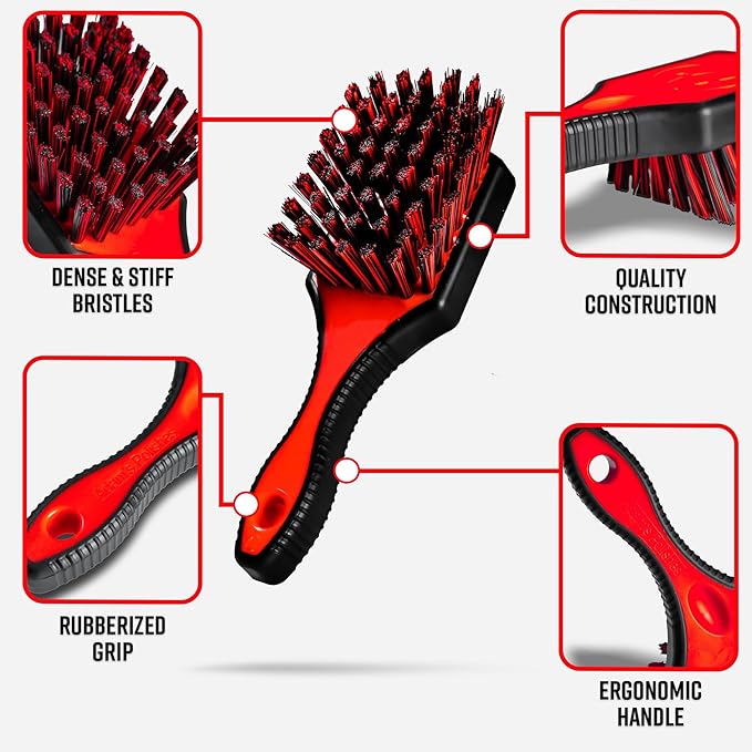 Adam's Polishes Tire Brush Premium Tire Brush for Car Detailing & Rubber Tire Car Cleaning| Use W/Tire Cleaner or All Purpose Cleaner & Before Tire Shine or Wheel Cleaner