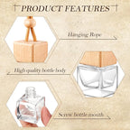 Domensi 150 Pcs Car Air Freshener Hanging Car Diffuser Bottles Empty Glass Perfume Bottles Refillable Air Freshener Pendant Aromatherapy Fragrance Vials Ornament Decor