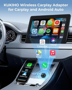 Wireless CarPlay Adapter, Convert Wired to Wireless, 2-in-1 CarPlay & Android Auto, Mini Plug & Play, Fast Auto-Connect & No Latency, USB/USB-C for Cars with Built-in CarPlay & iOS 10+/Android 11+