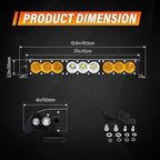 AUXTINGS 17 inch Single Row Dual Color LED Light Bar 90W Off Road Light Bar White Amber Combo LED Work Light Truck UTV 4x4 Cars SUVs ATVs Boats Fog Driving Light with Wiring Harness kit
