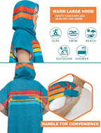 SUN CUBE Surf Poncho Changing Robe with Hood | Absorbent Quick Dry Microfiber Wetsuit Changing Towel with Pocket for Surfing Men Women