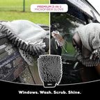 Premium 3-in-1 Car Wash Mitt Scratch Free, Cleaning Mitt, Microfiber Wash Mitts for Car Washing, Drying, and Scrubbing (2-Pack)
