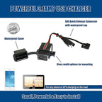 MOTOPOWER MP0609AA 3.1Amp Motorcycle USB Port Kit SAE to USB Adapter Cable with SAE Cap