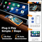 2026 Wireless Carplay Adapter for Apple iPhone & Android，Multi-User, No Latency - Convert Wired to Wireless Car Play Adapter for iOS 10+/Android 11+/Type-C Port