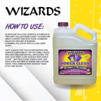 Wizards Power Clean Wheel and Tire Cleaner - Non Caustic and No Acid Biodegradable Interior Cleaning Supplies - Safe on All Kinds of Wheels - Dissolves Grease, Brake Dust and Road Grime - 1 Gallon