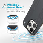 Speck iPhone 16 Pro Case - Slim Phone Case iPhone 16 Pro - iPhone 16 Pro Phone Case - Presidio 2 Grip - Charcoal Grey/Bronze