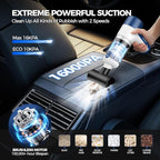 Car Vacuum Cleaner Cordless, 4 in 1 Portable Vacuum Cleaner 16000PA High Power Air Duster & Air Blower & Pump, Rechargeable Handheld Vacuum with Brushless Motor, Multi-Nozzles for Car, Home, Office