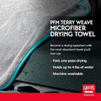 Griot's Garage PFM Microfiber Drying Towel for Car Wash and Auto Detailing, High Absorbency, Machine Washable, Small, 28"x 20", 55504