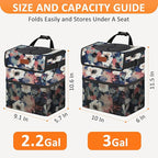 Vankor Car Trash Can for Car Cute, Trash Bag Bin Hanging Waterproof Automotive Garbage Cans Leak Proof Vehicle Trash Can Painting Floral