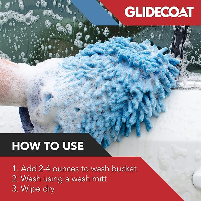 Glidecoat Ceraglo Polymer-Infused Soap - Ceramic Foaming Car Soap and pH Neutral Boat Cleaner - Aftercare Wash for Ceramic Coating - Increased Durability with Added Polymer Protective Layer (32oz)