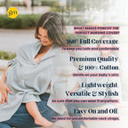 100% Cotton - Breathable Nursing Cover Up for Breastfeeding - Privacy Nursing Covers - Breastfeeding Must Haves - Ponchy by Gold Mamas - Versatile Nursing Shawl for Baby Feeding (Blue)